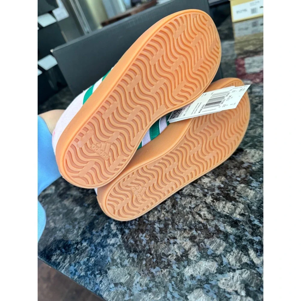 Adidas VL Court 3.0 K Kids Sneakers Pink Green Gum Sole KI9260‎ Size 13K NEW